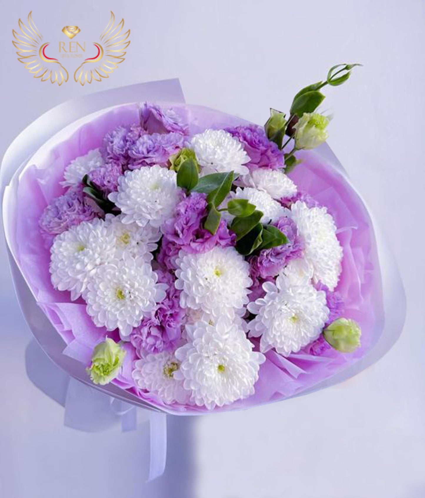 Lisianthus Purple, Chrysanthemums Mix Bouquet