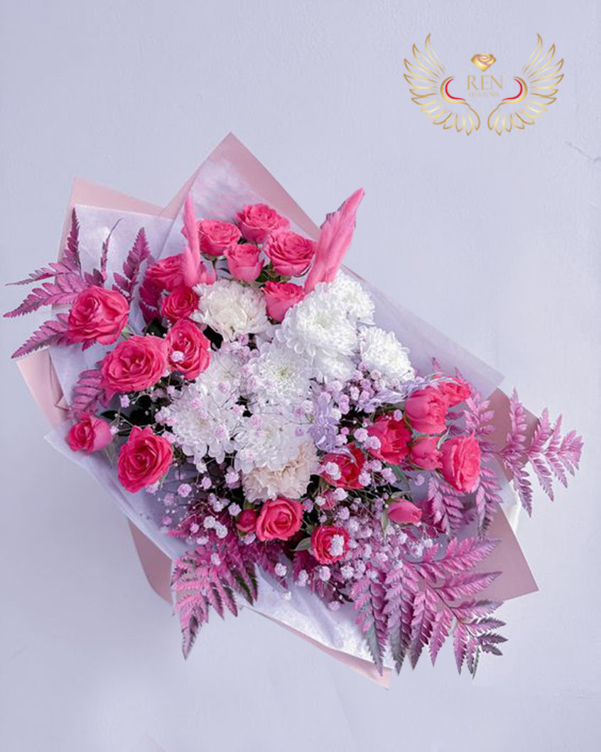 Spray Roses Chrysanthemums Mix Bouquet