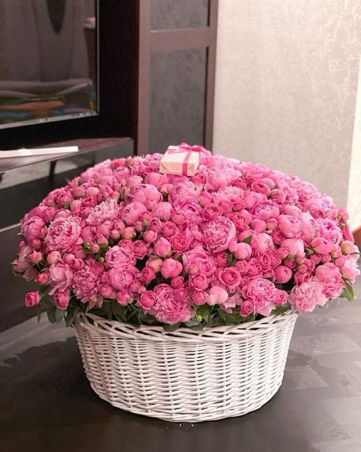 Peony Basket Arrangement