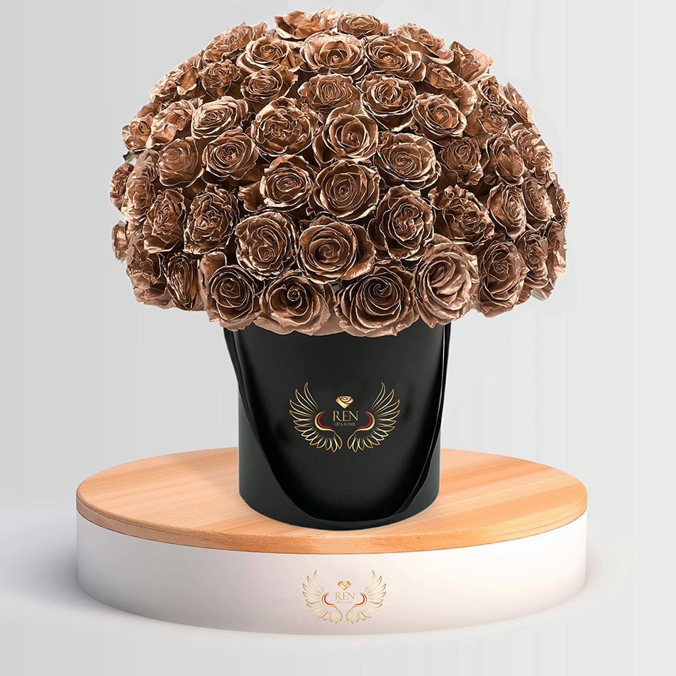 Precious Gold Roses Arrangement