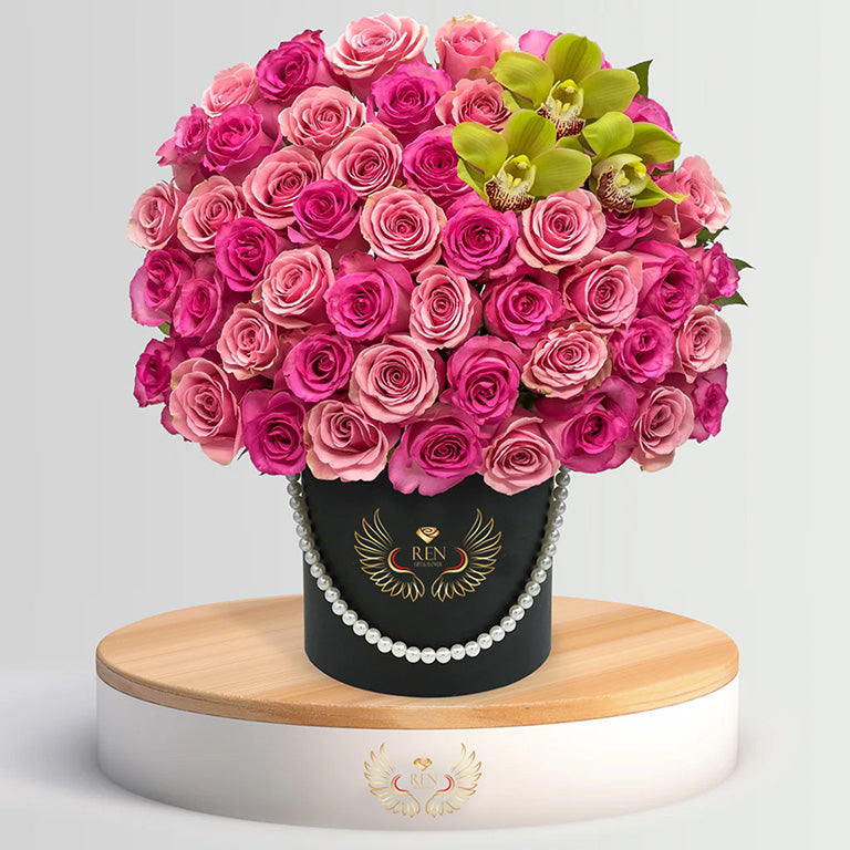 Pink Roses with Cymbidium