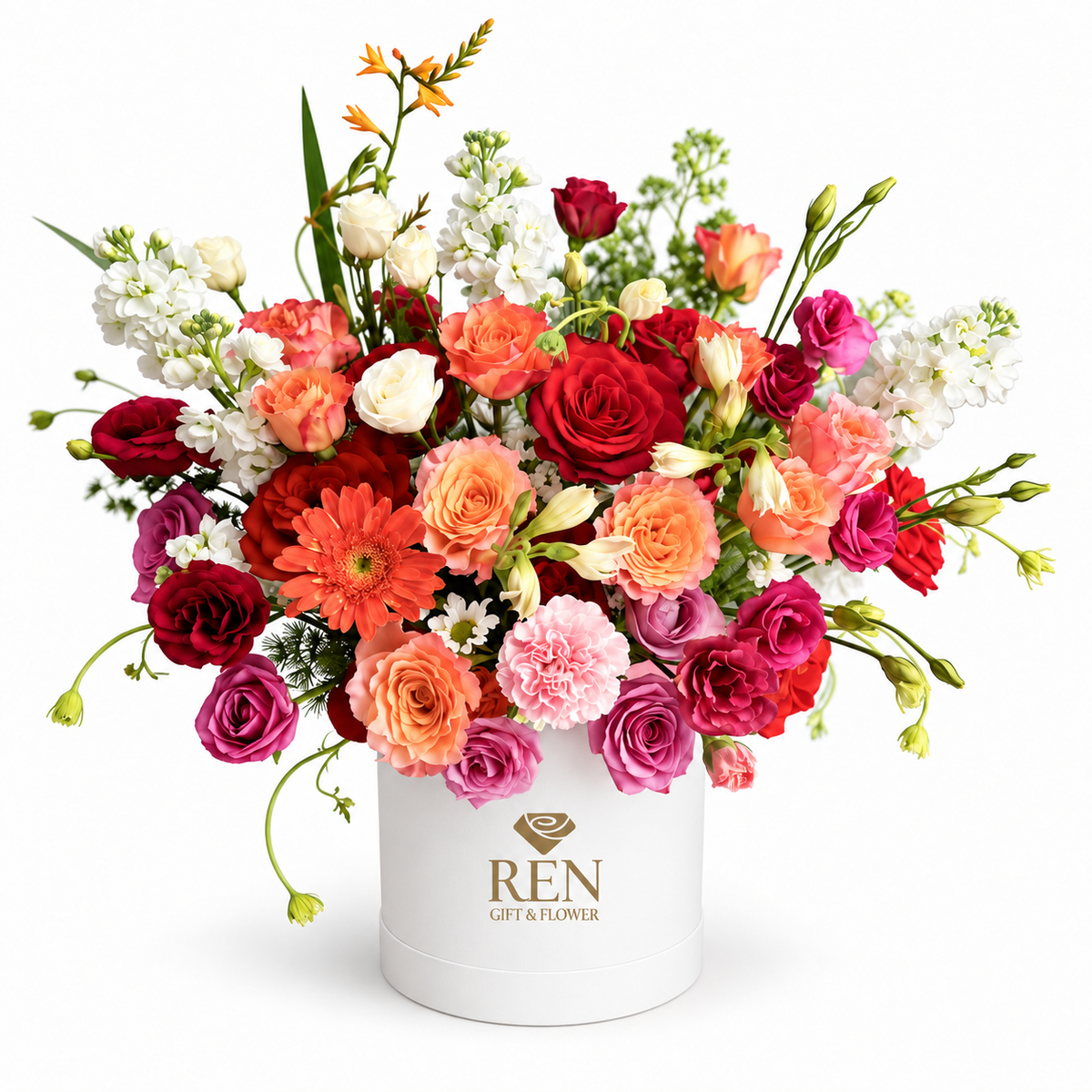 Coral Tapestry Hatbox