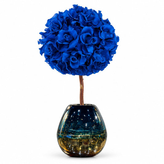 Blue Forever Rose Tree in Blue Vase