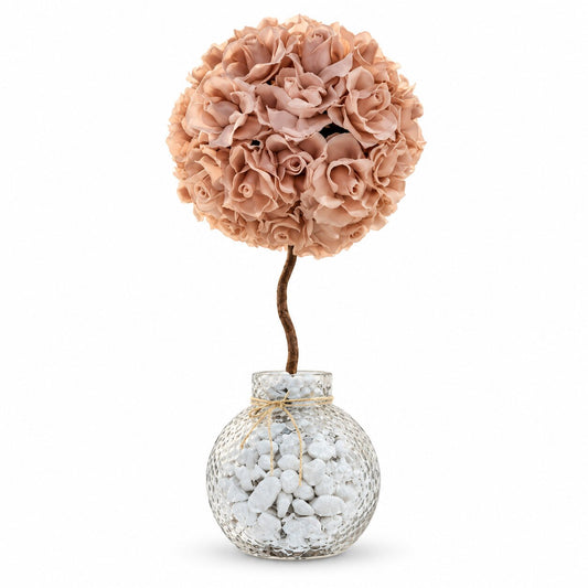 Coffee Forever Rose Tree in Glass Vase