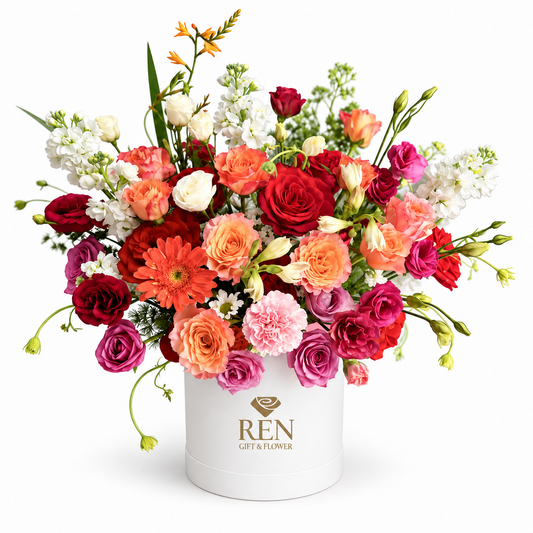 Coral Tapestry Hatbox